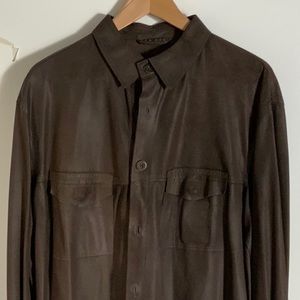 Brown super soft leather shirt new no tags